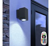 Applique Murale Feu Avant Extérieur Gris Aluminium LED Dimmable Télécommande RGB