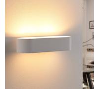 Applique murale Fioni Lindby, dimmable, blanc, Salon / Salle à manger, Plâtre / Terre Cuite, Moderne, Applique Murale