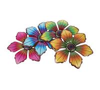 Applique Murale Fleur en Fer 4 Pièces, Décoration Intérieure et Extérieure | Ornement Suspendu, Design Délicat et Réaliste, pour Salon ou Café, Facile à Poser
