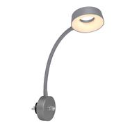 Applique murale Flexospot argent Applique murale orientable à intensité variable chambre à coucher, métal, 1x LED 4W blanc chaud, LxlxH 26x26x45,5 cm