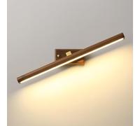 Applique Murale for Affichage de peintures, éclairage Mural, lumières vanité Salle Bain réglables sur Miroir | linéaire en Bois rotative à 180° Couleur 90cm | 35.4(Walnut Color,60cm | 11.8)