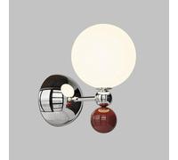 Applique murale globe blanche, applique murale en métal chromé avec abat-jour sphérique en acrylique, applique murale candélabre à montage vers le haut, appliques murales LED modernes - 12 W - 3 modes