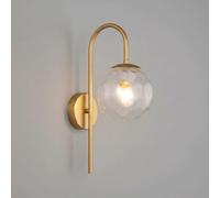Applique Murale Globe En Verre, Luminaire Mural En Métal À Col de Cygne Avec Abat-Jour En Verre de 15 Cm (5,9 Po), Lampe de Coiffeuse Minimaliste Pour Miroir de Salle Den, Chambre, Couloir, Salon (Noi