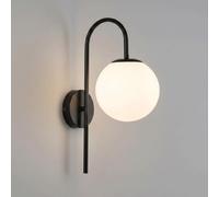 Applique Murale Globe En Verre, Luminaire Mural En Métal À Col de Cygne Avec Abat-Jour En Verre de 15 Cm (5,9 Po), Lampe de Coiffeuse Minimaliste Pour Miroir de Salle Den, Chambre, Couloir, Salon (Noi