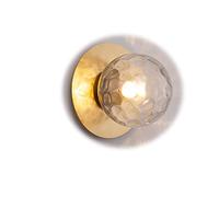 Applique Murale Globe Style Mid-Century Modernque En Laiton Avec Abat-Jour En Verre Martelé, Lanterne Décorative Nordique Pour Salon, Salle Den, Chambre, Couloir/Noir/Noir