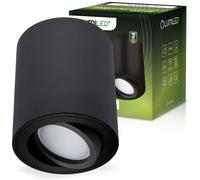 Applique murale halogène spot tube orientable GU10 ronde noire 84mm AMAT-M LUMILED