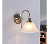 Lindby Applique Murale Hanna à intensité variable (Antique, Classic) en Blanc Verre e. a. pour Salon & Salle manger (1 lampe,à E14) Lampe Eclairage Luminaire Mural