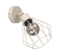 Applique murale industrielle beige réglable, abat-jour filaire, E27 15W, Parkla Luminex