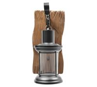Applique murale industrielle en fer, verre et bois massif - Douille E27 - Raccordement fixe CA - 110–240 V - 14 × 29 cm - Ampoule non fournie - Noir et bois