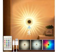 Applique Murale Intérieur LED avec detecteur de Mouvement, RGB Veilleuse Magnétique Rechargeable, avec Télécommande