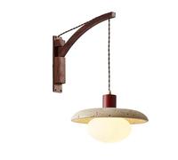 Applique Murale intérieure à Bras articulé en Bois et Pierre, Lampe de Lecture pour Chambre, Couloir, Salon, Salle à Manger