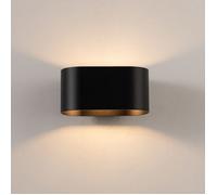 Alpinaluz Applique Murale Up & Down avec Douille G9, Design Courbé en Métal, Éclairage Décoratif Intérieur pour Couloir, Salon et Chambre, IP20 (Noir)