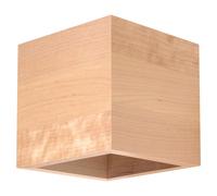 Applique murale intérieure en bois Lampe murale Up Down Lampe murale d'escalier en bois, couleur naturelle, effet de lumière, 1x G9, LxlxH 10x12x10 cm