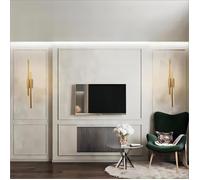 Applique murale intérieure LED - SMOTOP 65 cm - Lot de 2 - Or - Blanc chaud