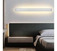 Applique Murale intérieure Moderne à LED en Fer et Acrylique, Forme rectangulaire allongée, Style Nordique Minimaliste, éclairage décoratif 3000K/4000K/6000K pour Couloir ou Salon (80 cm, BL