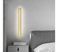 Applique Murale intérieure Moderne à LED en Fer et Acrylique, Forme rectangulaire allongée, Style Nordique Minimaliste, éclairage décoratif 3000K/4000K/6000K pour Couloir ou Salon (60 cm, Or