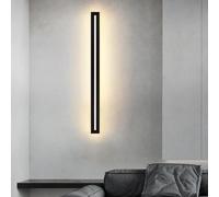 Applique Murale intérieure Moderne à LED en Fer et Acrylique, Forme rectangulaire allongée, Style Nordique Minimaliste, éclairage décoratif 3000K/4000K/6000K pour Couloir ou Salon (80 cm, no