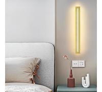 Applique Murale intérieure Moderne LED en Fer et Acrylique, Forme rectangulaire allongée, Style Nordique Minimaliste, éclairage décoratif 3000K/4000K/6000K pour Couloir ou Salon (60 cm, doré