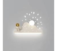 Applique Murale intérieure Nuage pour Chambre d'enfant, Lampe de Chevet Astronaute Blanche avec projecteur d'étoiles, intensité Variable, idéale pour Les Chambres d'enfants (garçon