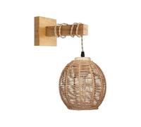 Applique Murale IntéRieure Rétro Lanterne,Corde De Chanvre Applique Rotin Et MéTal E26/E27 Pour ÉClairage IntéRieur Table De Chevet