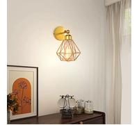 Applique Murale Intérieure, TOKIUS Lampe Murale en Métal E27, Luminaire Réglable pour Salon Chambre Couloir Doré-1pcs