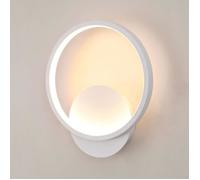 Applique Murale Intrieure LED, Ronde Lampe Murale Moderne Blanche 12W 1350LM, 3000K clairage Aluminium Luminaire Mural, Dia 20cm