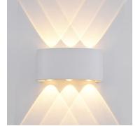 Applique murale - Italux - Ortelo - LED - Blanc sablé - 6W - Extérieur