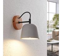 Applique murale Kalinda Lucande, dimmable, gris, Salon / Salle à manger, Béton, Scandinave, Applique Murale