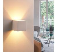 Applique murale Kay Lindby, dimmable, blanc, Salon / Salle à manger, Plâtre / Terre Cuite, Moderne, Applique Murale