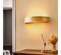 Applique murale Kerio Lamkur, dimmable, bois clair, Salon / Salle à manger, Bois, Moderne, Applique