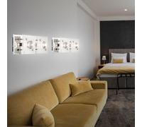 Applique murale cristaux cristal applique moderne verre chrome, finition satinée, 2 lampes douille G9, LxlxH 24x11x10 cm, lot de 2