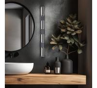 Applique Murale Lampe de Chambre Argent Satiné 4 à Flammes LED L 68 CM