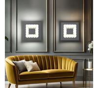 Applique Murale Lampe de Chambre Cristaux 1 à Flammes Chrome LED 2er Set
