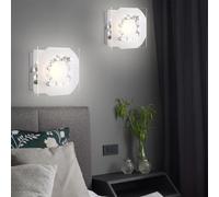 Applique murale applique chambre à coucher salon cristaux K5, verre chromé, 1x LED 4W, HxLxL 9,5x12x12 cm, lot de 2