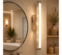 Applique murale applique murale LED moderne avec variateur tactile argent, métal, 1x LED 8,6W 600Lm 3000K, LxPxH 42x4x9 cm, WOFI 4402.01.01.7000