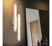 Applique murale lampe de couloir lampe de salon avec tiges en métal, 2 flammes chrome argent, LED 4W 260Lm, blanc chaud, LxlxH 40x10x5,5cm