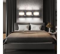 Applique Murale Lampe De Couloir LED En Verre Satiné Chromé H 45Cm