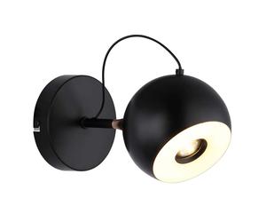 Applique murale, lampe de couloir, métal, noir et or, LED, réglable, D 12 cm