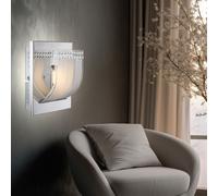 Applique Murale Lampe De Salle À Manger Cristaux Verre Chromé Satiné LED D 16Cm