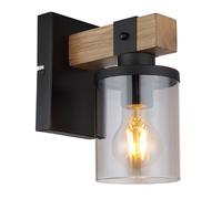 Globo Lighting Lenna applique murale 1x60 W noir-fumé-bois 15555W