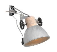 Applique murale lampe de salon lampe spot en bois réglable, métal, 1x douille E27, DxH 15x37 cm