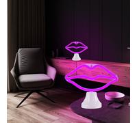 Applique Murale Lampe de Table Décorative Bouche Rose LED Chambre à 2er Set