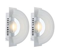Applique murale lampe d'escalier moderne applique chromée verre, aluminium, 1x LED 5W 380Lm blanc chaud, LxP 20x7 cm, lot de 2