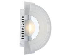 Applique murale lampe d'escalier moderne applique chromée verre, aluminium, 1x LED 5W 380Lm blanc chaud, LxP 20x7 cm