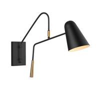 Applique murale lampe design lampe chambre lampe acier noir 1 flamme