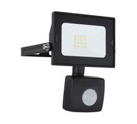 Applique murale lampe d'extérieur Spot mural lampe de jardin pivotant avec détecteur de mouvement, verre aluminium, noir clair, 1x LED 1x 10 watt 750 lm, LxHxP 9x12x13 cm