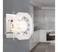 Applique murale en cristal, éclairage de salon, lampe de couloir, chrome, verre, G9, LxlxH 12x12x9 cm