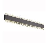 Applique murale LED pour salon, cristaux acryliques noirs mats, largeur 48 cm