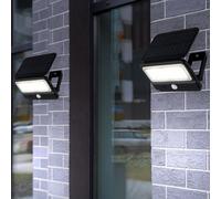 Lampe murale avec détecteur de mouvement Lampe solaire LED Lampe de porte d'entrée Lampe de jardin, 1x LED 400lm blanc neutre, LxH 14,4x10,4 cm, lot de 2