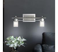 Applique murale lampe spot lampe de couloir chambre à coucher, 2 flammes spots mobiles, chrome verre clair acier, 2x LED 5W 450Lm 3000K, L 40cm